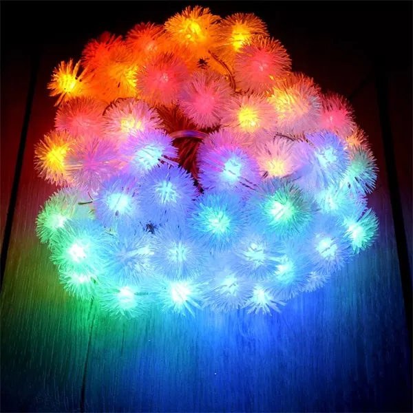Zúzmara alakú 3cm/5m/több színű/50db LED-es/3xAA elemes fényfüzér, fénydekoráció