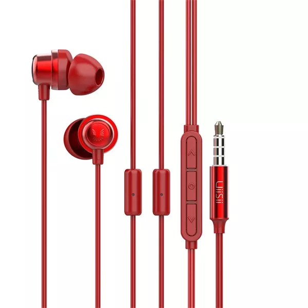 UiiSii K8 két mikrofonos piros fülhallgató style=
