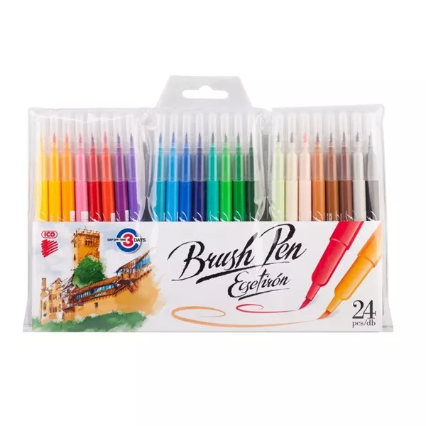 ICO Brush Pen D24 24db különféle színű ecsetirón