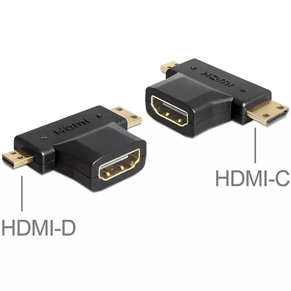 Delock 65446 HDMI-A anya > HDMI-C + HDMI-D apa adapter