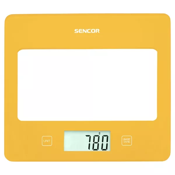 Sencor SKS 5026YL sárga konyhai mérleg