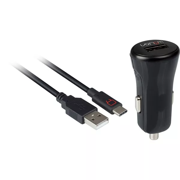 Venom VS4795 USB autós töltő + 2 méter Type-C töltőkábel