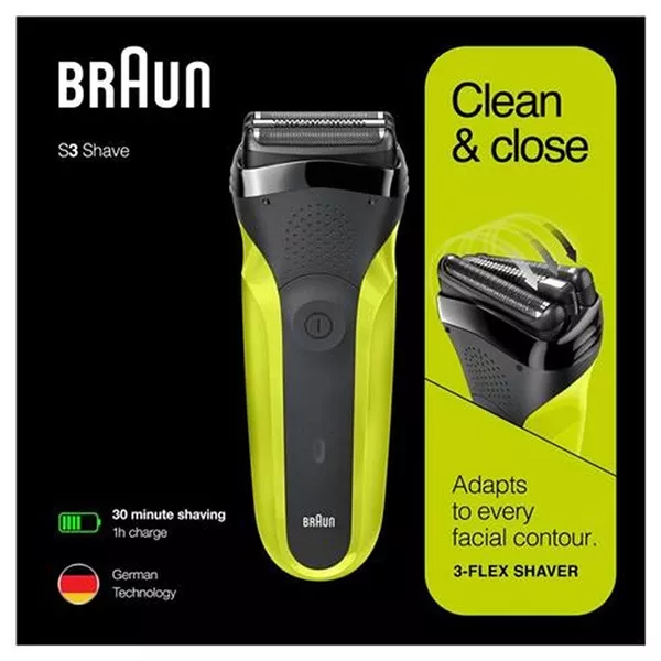 Braun 300s fekete-sárga akkumulátoros férfi borotva