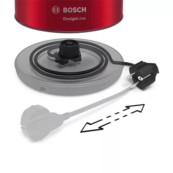 Bosch TWK3P424 DesignLine 1,7L-es piros-fekete vízforraló