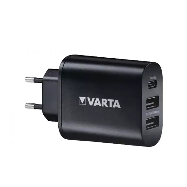 Varta 57958101401 univerzális 2x USB, Type C, 5,4 A fekete hálózati töltő