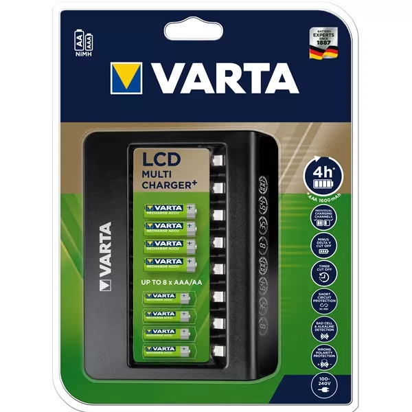Varta 57681101401 LCD Multi Charger 8db-os akku töltő