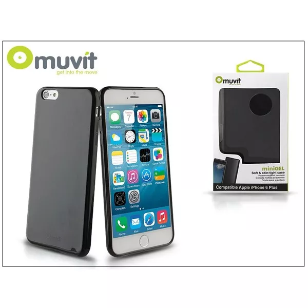 Muvit I-MUSKI0411 Muvit miniGel iPhone 6 Plus/6S Plus fekete hátlap
