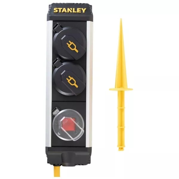 Stanley SXECCC0LAJE leszúrható IP44 5m H07RN-F 3G1,5 2-es elosztó kapcsolóval