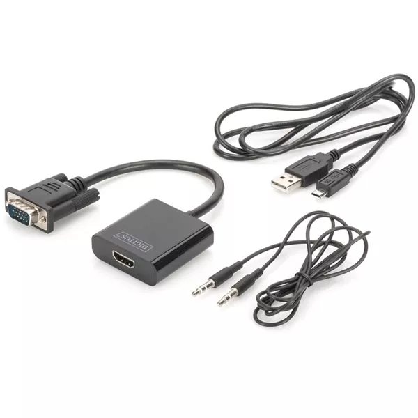 DIGITUS VGA apa -> HDMI anya adapter audio kábellel
