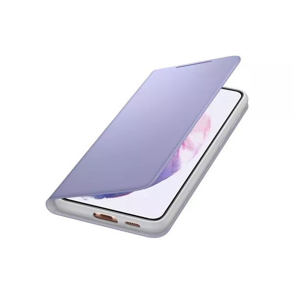 Samsung OSAM-EF-NG996PVEG Galaxy S21 Plus LED view lila oldalra nyíló tok