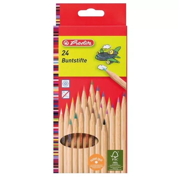 Herlitz natúrfa 24db-os vegyes színű színes ceruza készlet
