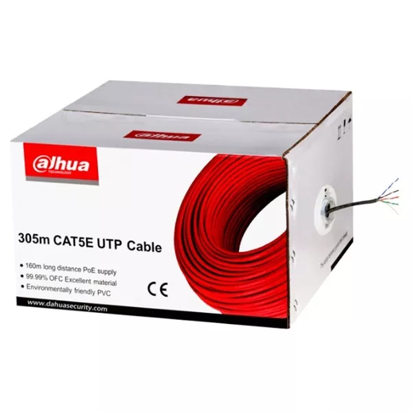 Dahua PFM920I-5EUN 305m, réz, PVC, árnyékolatlan, 4x2xAWG24 Cat.5E (U/UTP) fali kábel