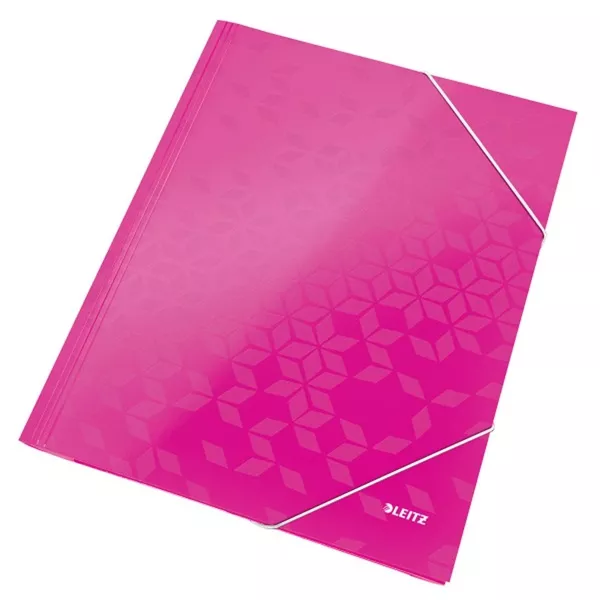 Leitz Wow A4 karton rózsaszín gumis mappa