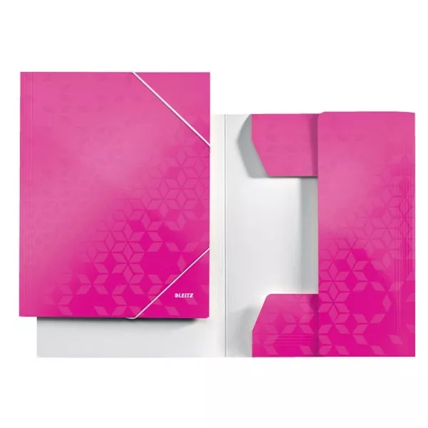 Leitz Wow A4 karton rózsaszín gumis mappa