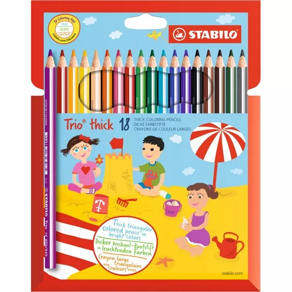 Stabilo Trio vastag 18db-os színes ceruza készlet