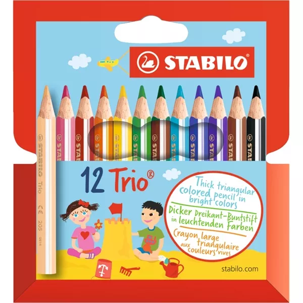 Stabilo Trio vastag rövid 12db-os színes ceruza készlet