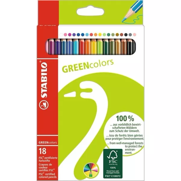 Stabilo Greencolors 18db-os színes ceruza készlet
