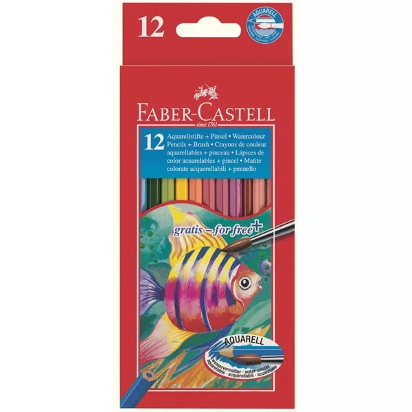 Faber-Castell akvarell 12db-os színes ceruza készlet + ecset