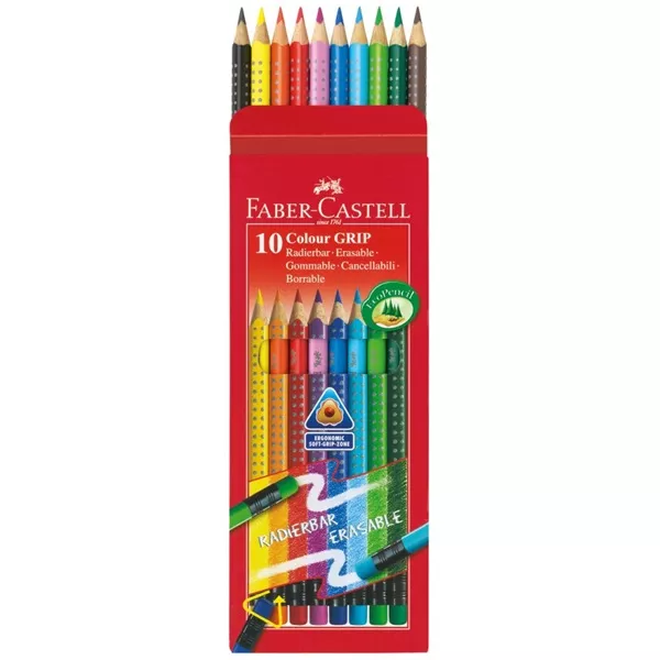 Faber-Castell Grip 2001 színes radíros 10db-os színes ceruza készlet
