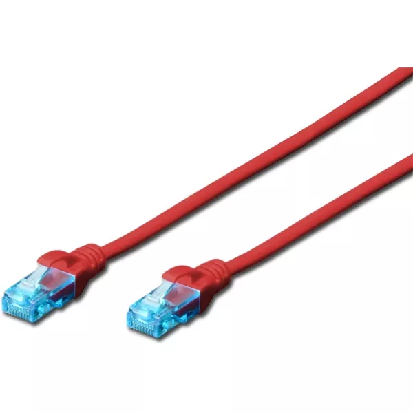DIGITUS CAT5e U/UTP PVC 5m piros patch kábel