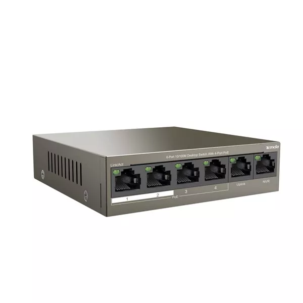 Tenda TEF1106P-4-63W 6port 5FE +1 GbE Uplink LAN PoE (63W) switch