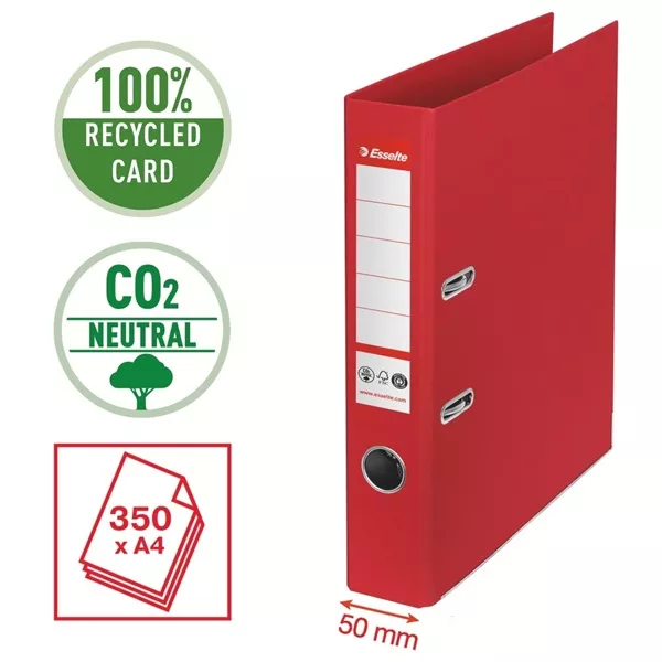 Esselte No.1 A4 50mm piros CO2 semleges környezetbarát iratrendező