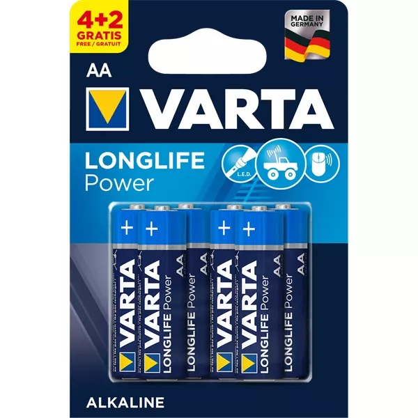 Varta 4906121436 Helps Longlife Power AA (LR06) ceruza elem 4+2db/bliszter
