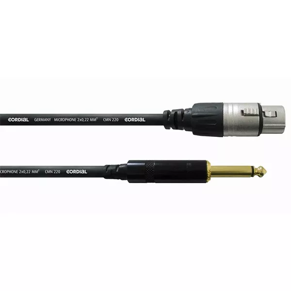 Cordial CCM 7.5 FP Microphone 7,5m fekete XLR anya - 6,3mm Jack apa kábel