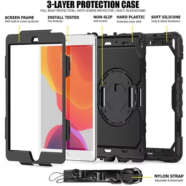 Haffner FN0161 Apple iPad 10.2 (2019/2020) fekete ütésálló védőtok