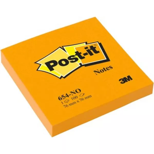 Post-it 76x76mm 100lap neon narancs jegyzettömb
