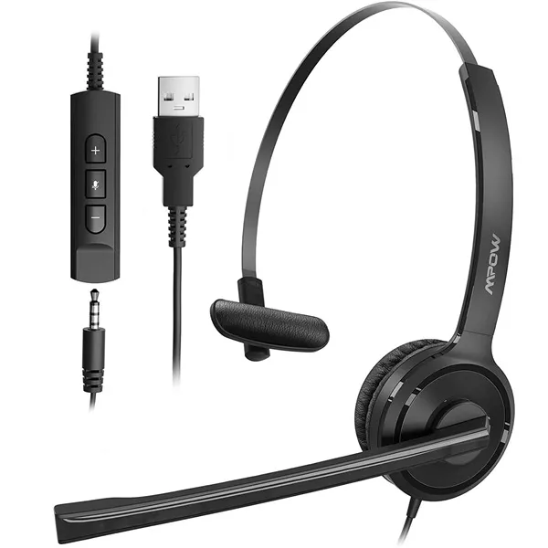 Mpow 323 Single-Sided Business fekete mono headset style=
