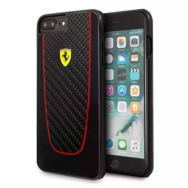 Ferrari SF Pit Stop iPhone 7 Plus fekete kemény/valódi karbon hátlap