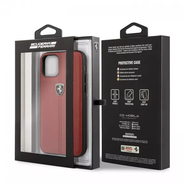 FERRARI iPhone 11 Pro Max függőlegesen csíkozott piros hátlap