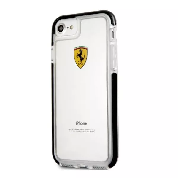 Ferrari iPhone 7 átlátszó/fekete fényes tok