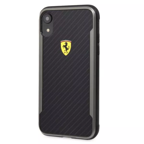 Ferrari SF Racing Shield iPhone XR fekete karbon hatású hátlap