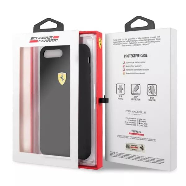 Ferrari SF iPhone 8 Plus fekete szilikon hátlap