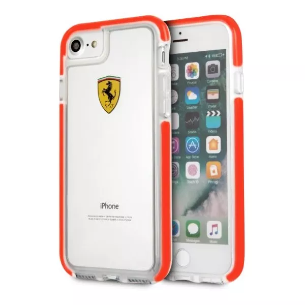 Ferrari iPhone 7 átlátszó/piros fényes hátlap