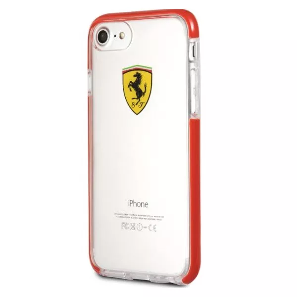 Ferrari iPhone 7 átlátszó/piros fényes tok
