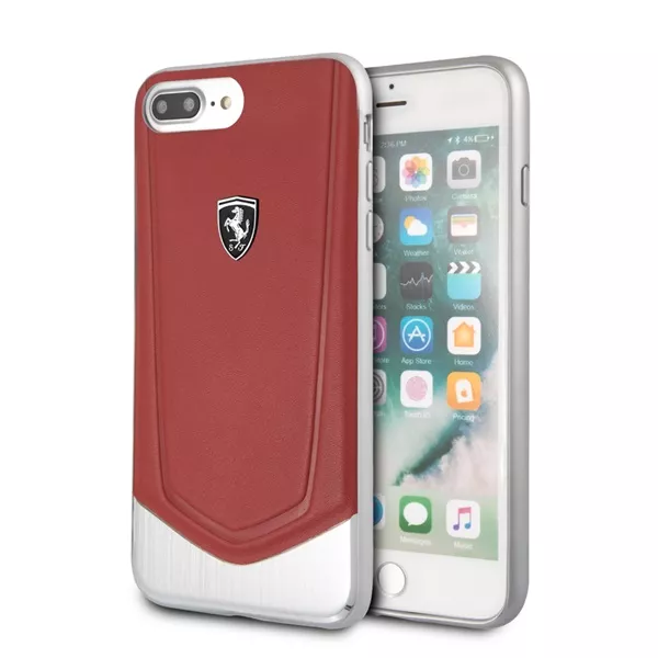 Ferrari Heritage iPhone 8 Plus ezüs/piros kemény tok