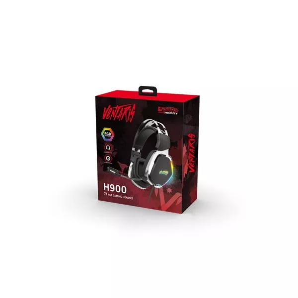Ventaris H900 RGB 7.1 fekete-ezüst gamer headset