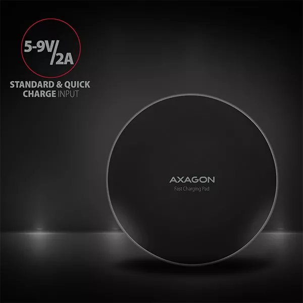 Axagon WDC-P10T vezeték nélküli vékony fekete QI töltő