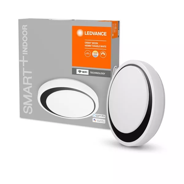 Ledvance Smart+ WiFi Ceiling Moon áll. színhőm. 480mm fehér/fekete okos vezérelhető intelligens lámpatest